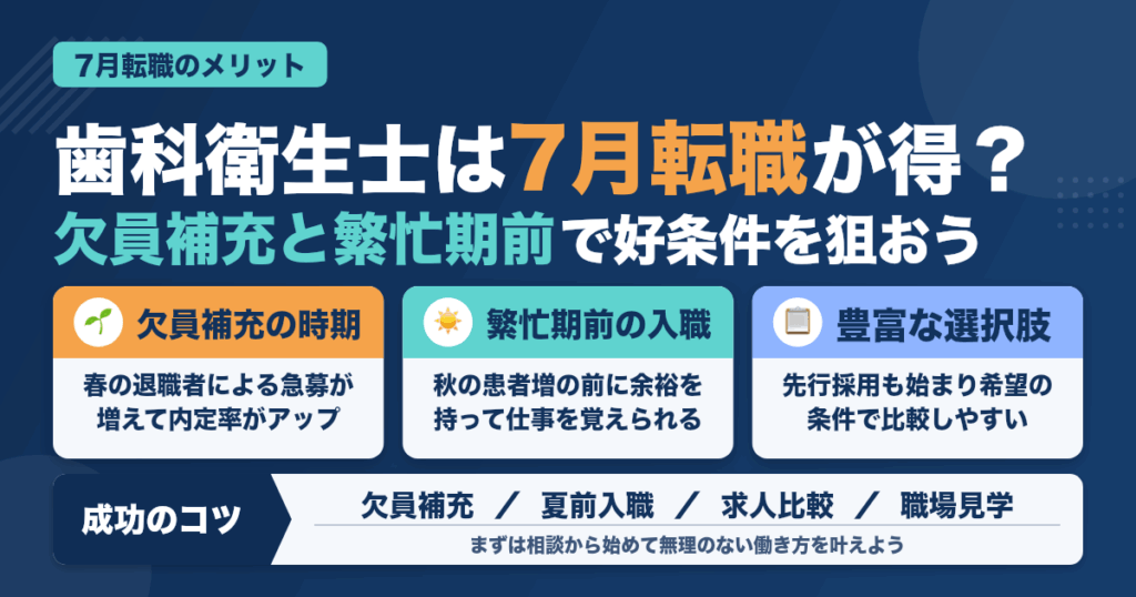 歯科衛生士が7月に転職すべき理由とは？