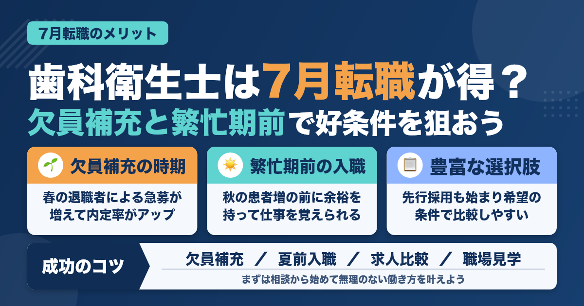 歯科衛生士が7月に転職すべき理由とは？