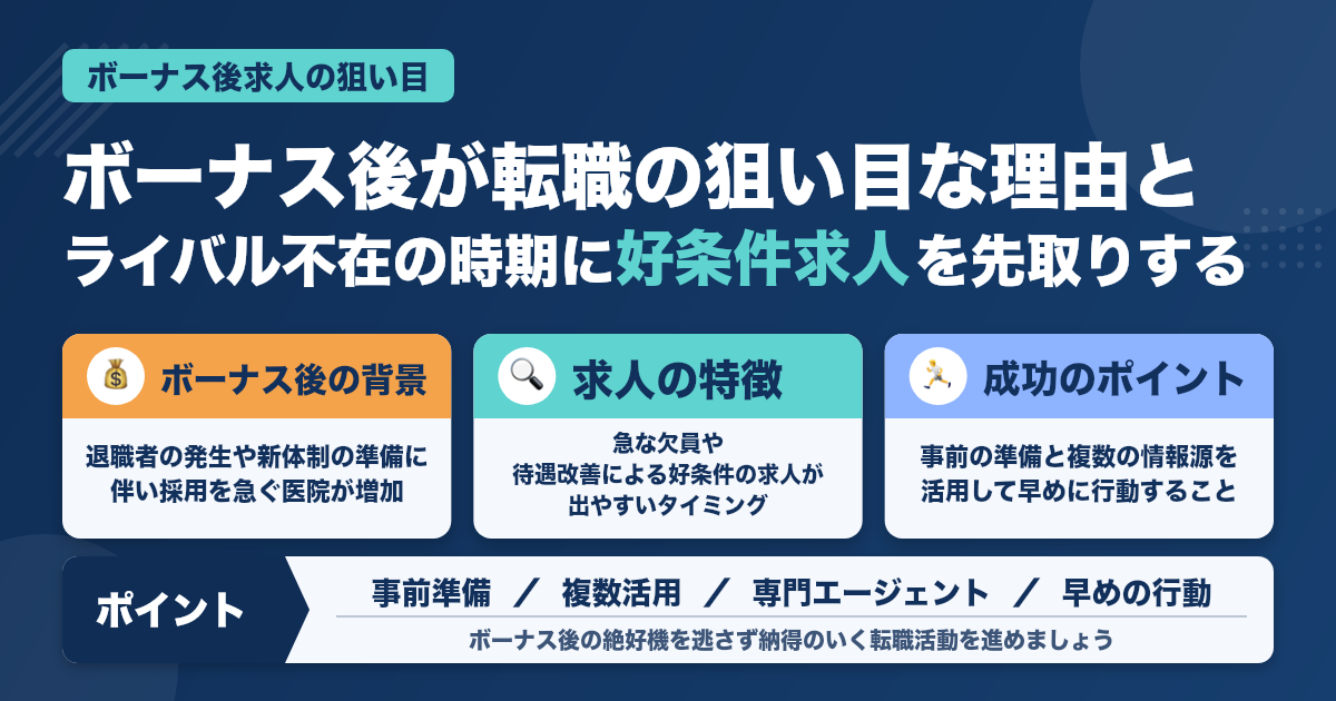 ボーナス後に動く好条件求人を見逃すな