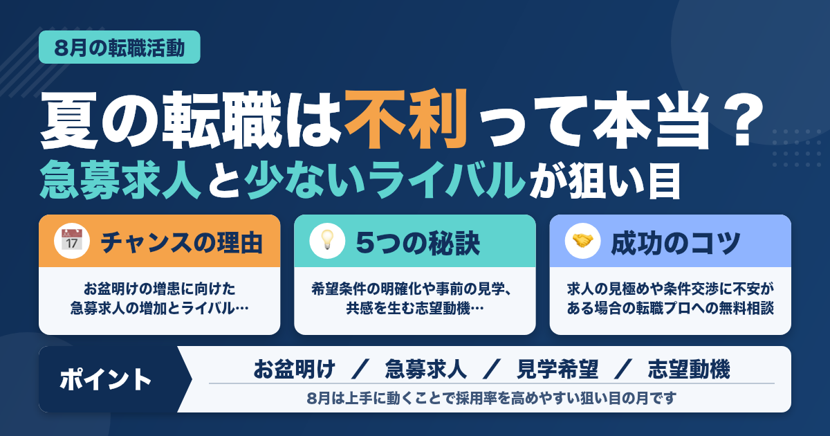 8月の転職活動で採用率を上げる秘訣