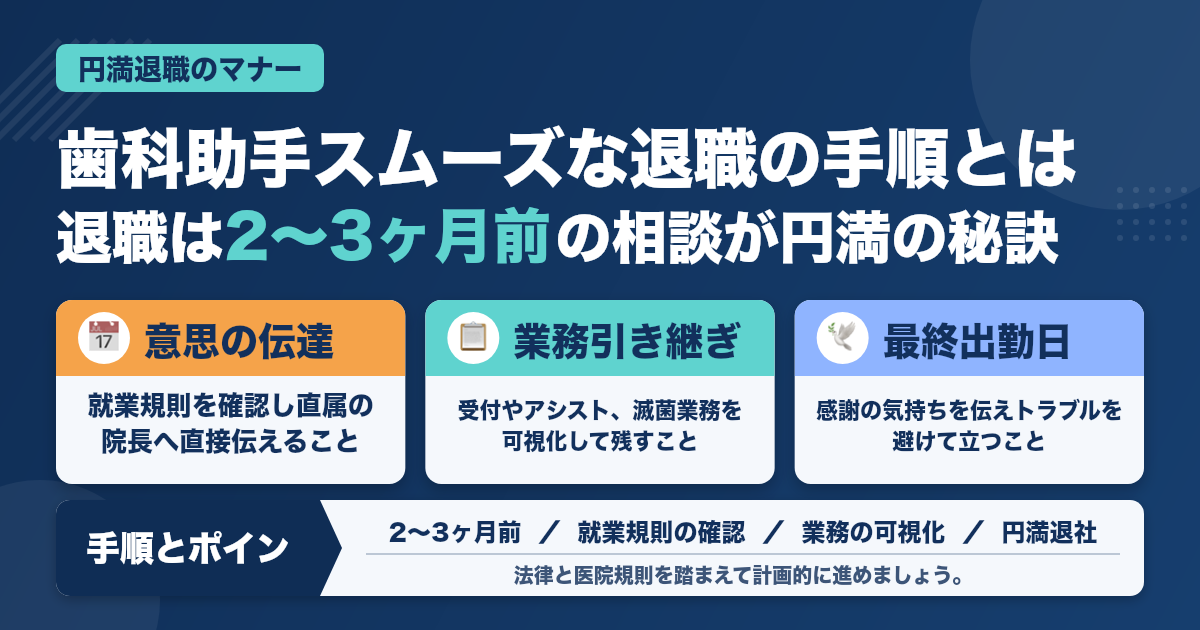スムーズに退職するための歯科助手マナー全手順