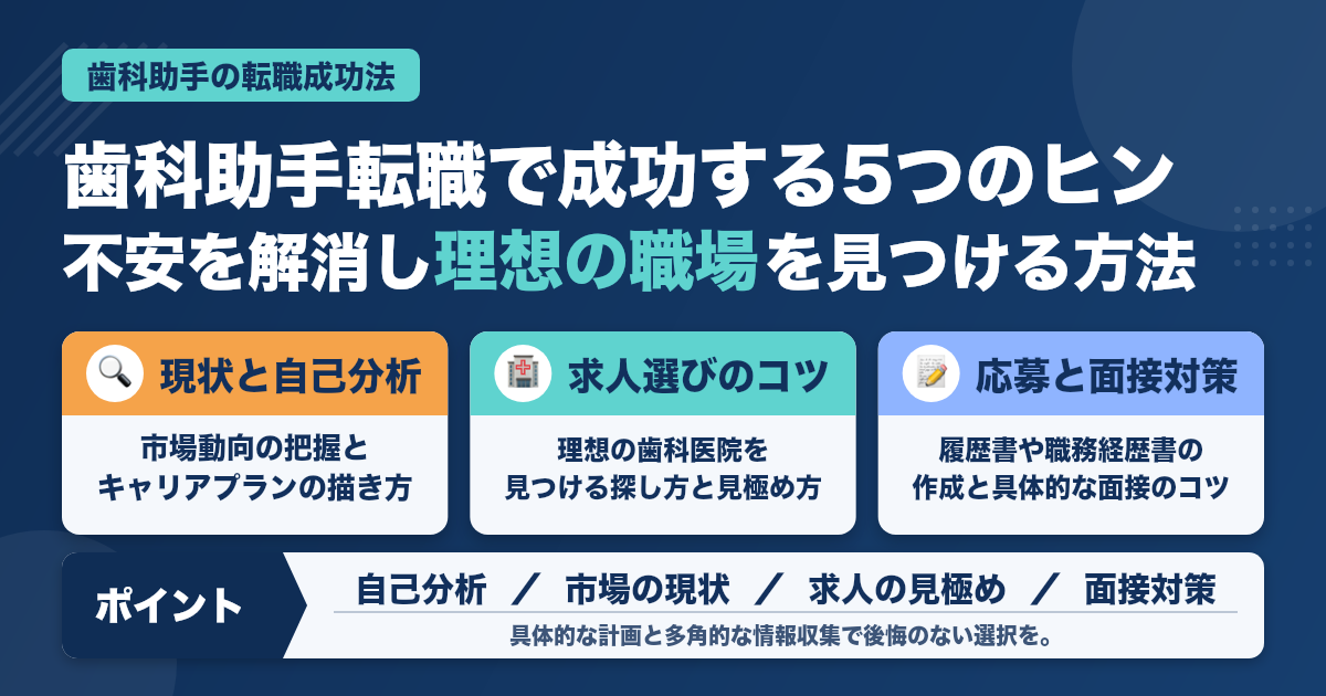 歯科助手として転職活動を始めるあなたへ：成功への5つのヒント