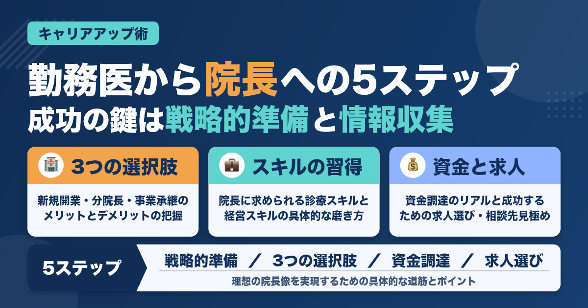 勤務医から院長へ！キャリアアップ術を成功させる5つのステップ