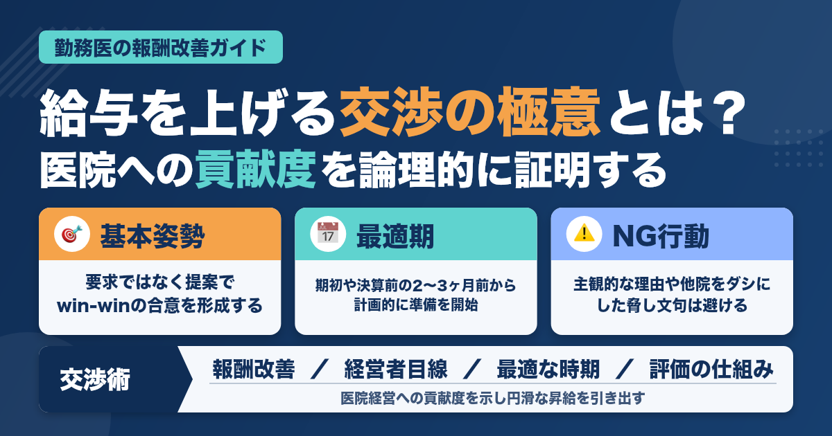 給与アップに直結する交渉術とは？勤務医歯科医師の報酬改善ガイド