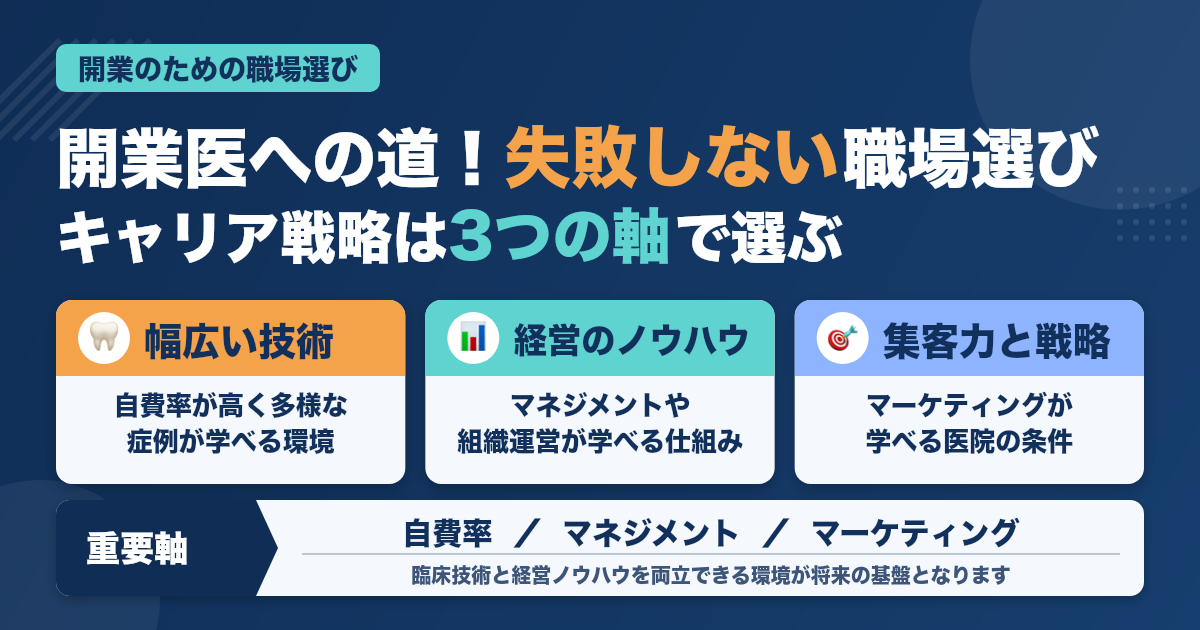 将来開業したい人向けの職場選びとは？勤務医の失敗しないキャリア戦略
