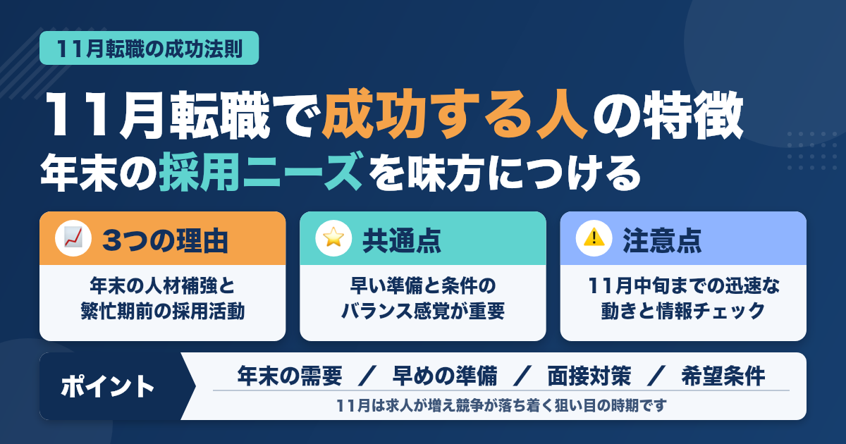 「11月の転職組」に多い成功パターン