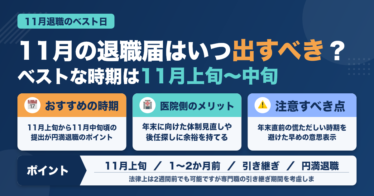 衛生士が11月に退職届を出すベスト日