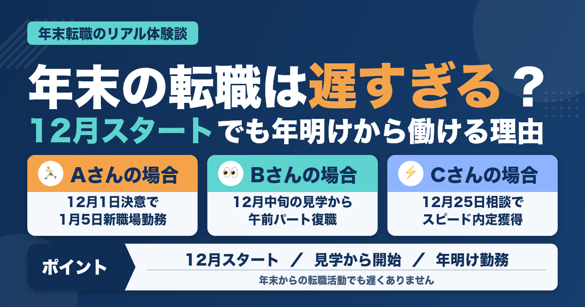 年末に転職活動を始めた人のリアル体験談まとめ