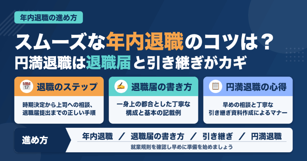 年内退職をスムーズに進める退職届＆引き継ぎの書き方