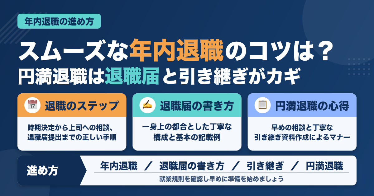 年内退職をスムーズに進める退職届＆引き継ぎの書き方