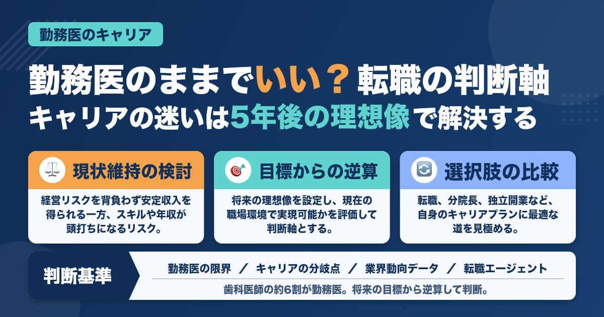 勤務医のままでいい？キャリアに悩む人の転職判断基準
