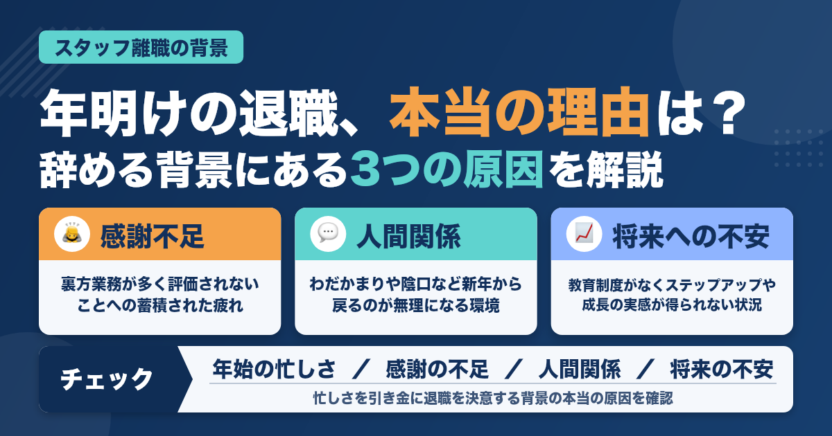 忙しすぎる年明け、スタッフ辞める理由が深い