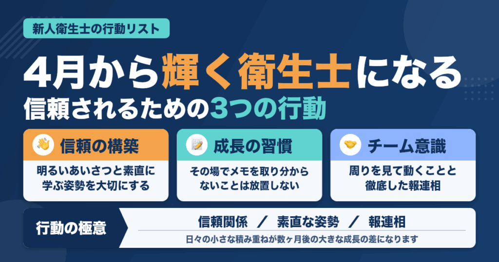 4月から輝く歯科衛生士になるための行動リスト