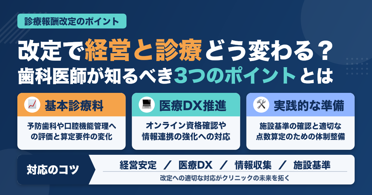 歯科医師が知っておくべき診療報酬改定のポイント：経営と診療の未来を読み解く