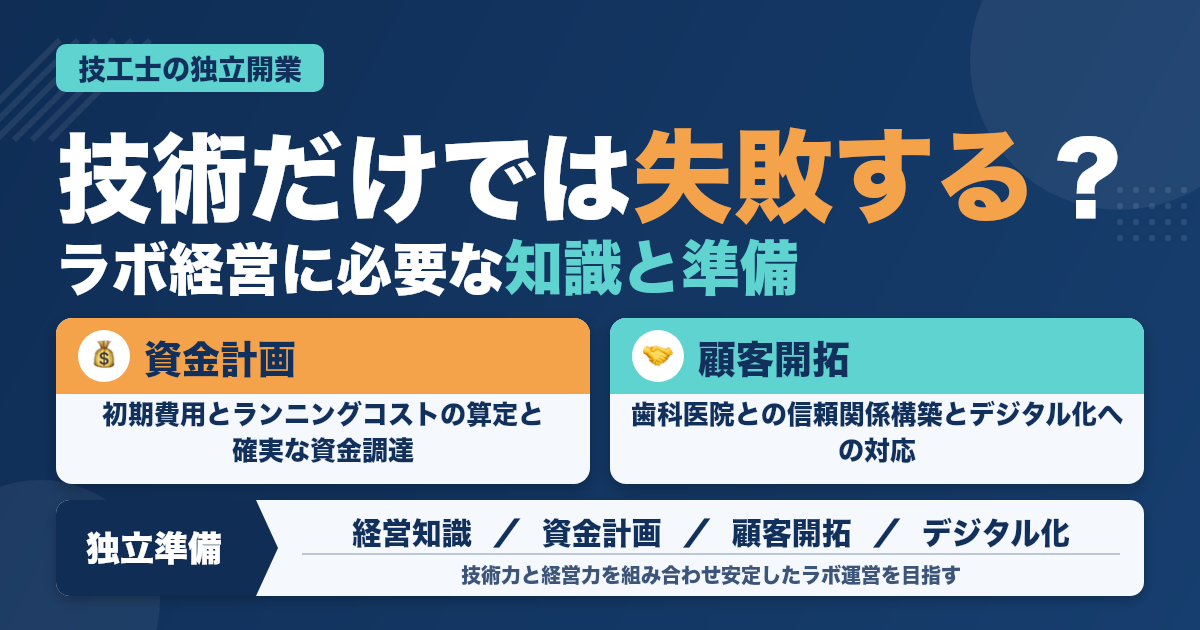歯科技工士が独立開業前に身につけるべき経営知識と失敗しない準備