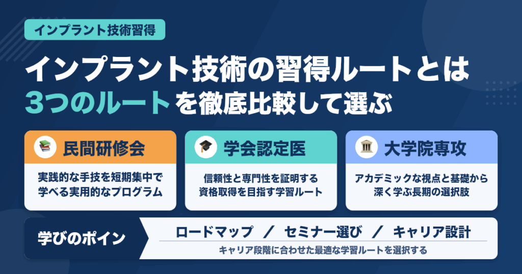 歯科医師がインプラント技術を体系的に学ぶ方法とキャリア設計