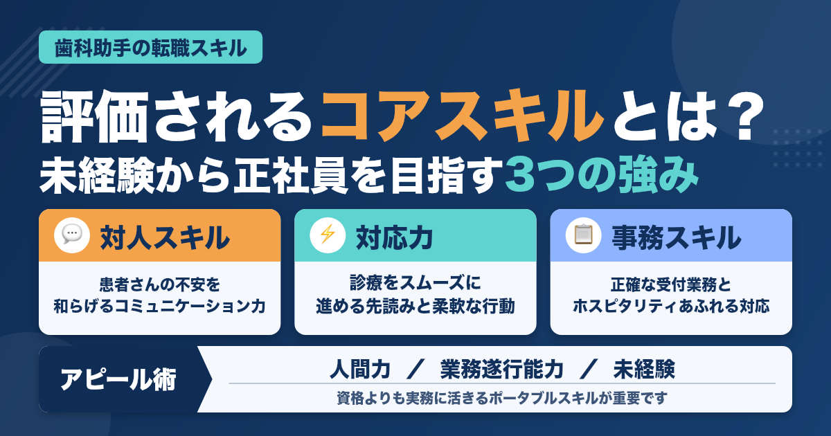 歯科助手が転職時にアピールすべきスキル一覧｜未経験・ブランクから正社員へ