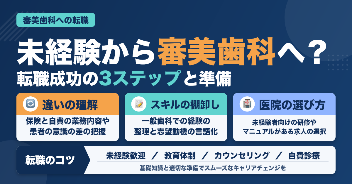 歯科衛生士が一般歯科から審美歯科に転職する道筋｜準備とコツ