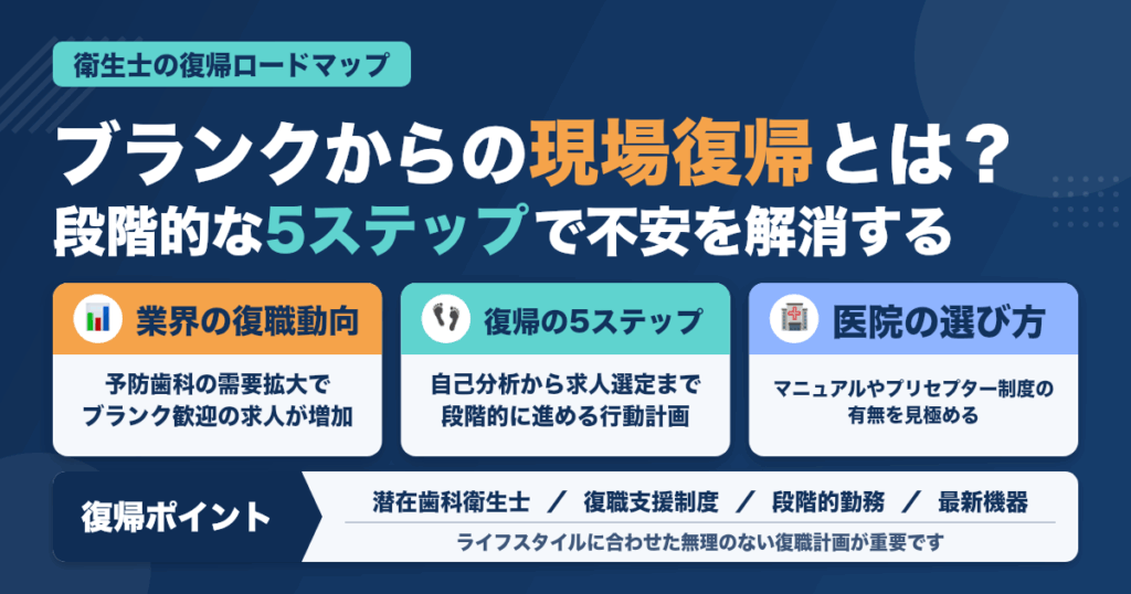 ブランクのある歯科衛生士が現場復帰するためのロードマップ【完全版】
