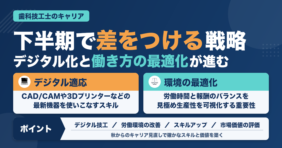 下半期から差をつける歯科スタッフのキャリア戦略と歯科技工士の働き方