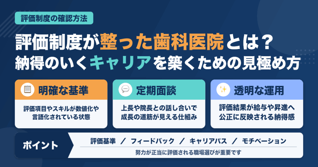 歯科医院の評価制度が整っているかを確認する方法【転職・キャリアの不安解消】