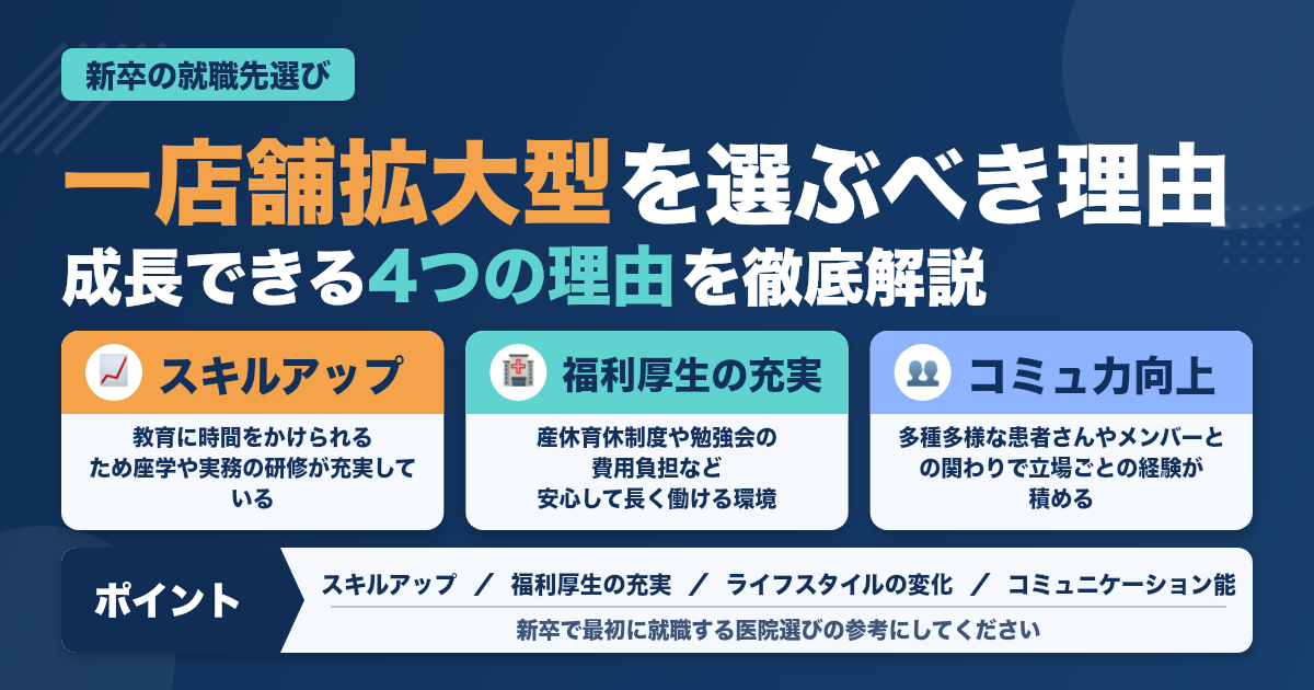 【ここを狙う】新卒歯科衛生士が一店舗拡大型歯科医院に就職するべき理由