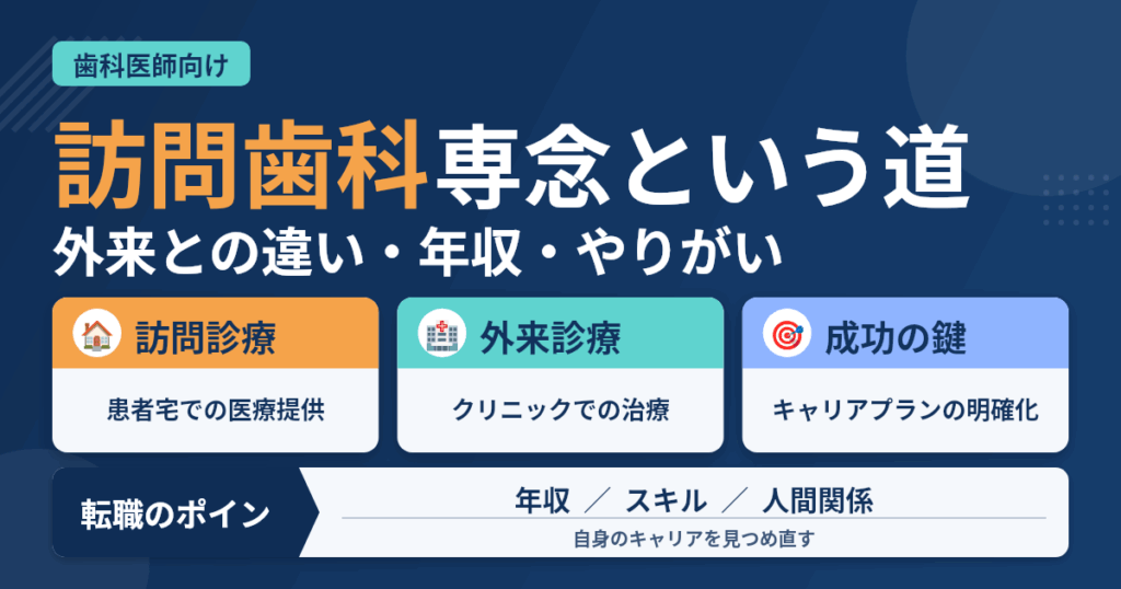 歯科医師が訪問診療に専念するキャリアの実際とは？【年収・やりがい】