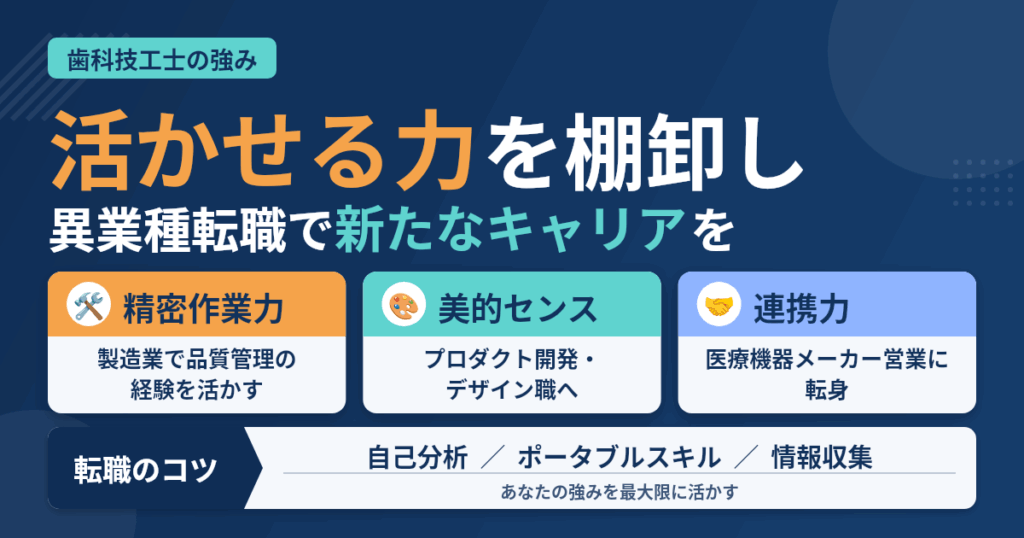 歯科技工士が異業種へ移る場合に活きる力とは？強みを見つける3ステップ